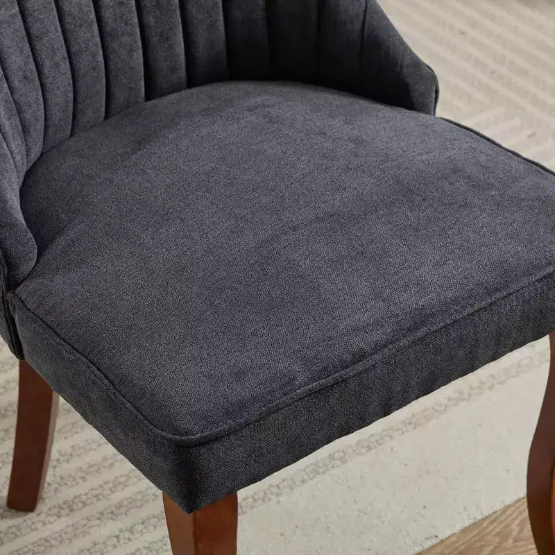 Chaise de salle à manger en bois avec coussin en velours