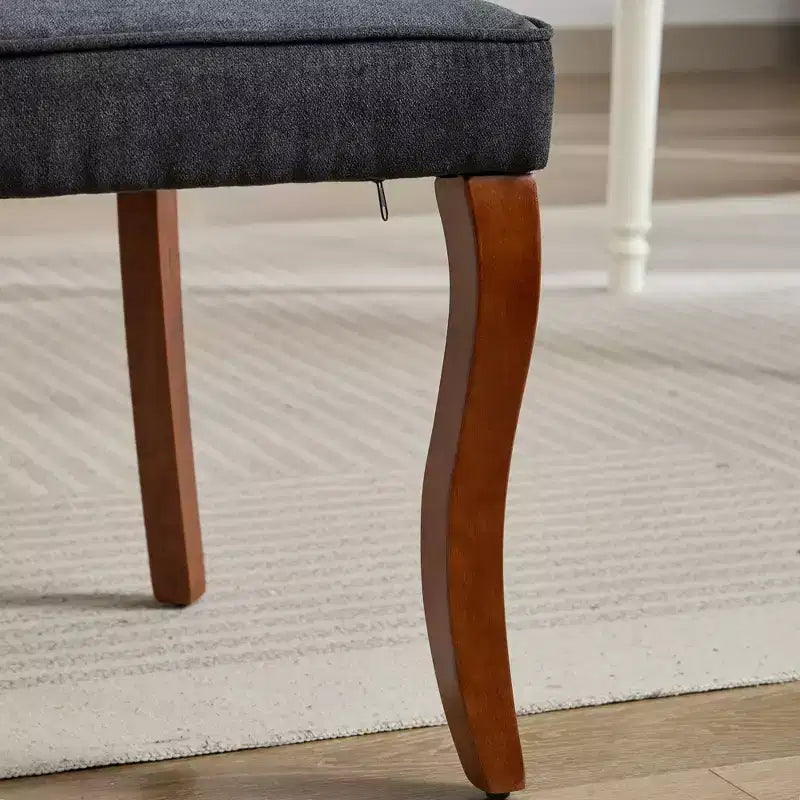 Chaise de salle à manger en bois avec coussin en velours