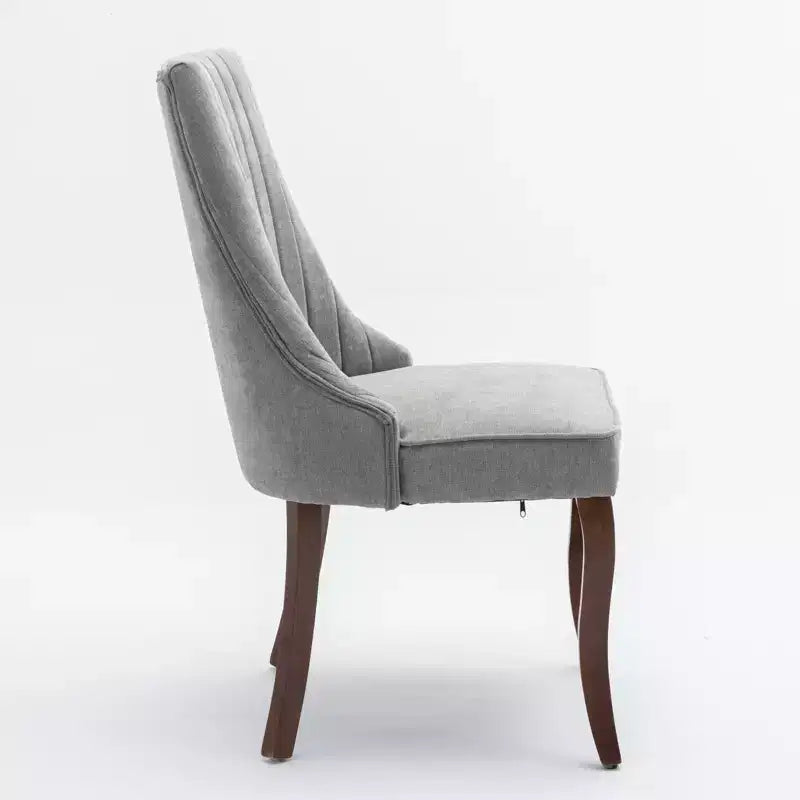 Chaise de salle à manger en bois avec coussin en velours