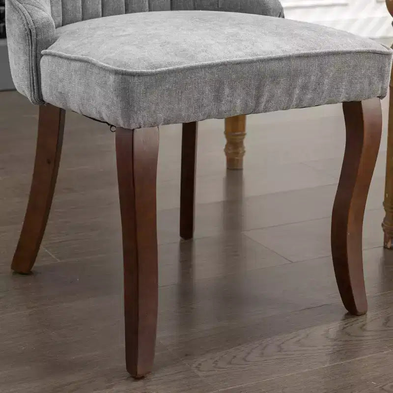 Chaise de salle à manger en bois avec coussin en velours