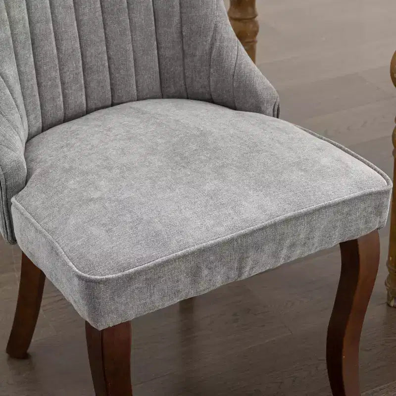 Chaise de salle à manger en bois avec coussin en velours