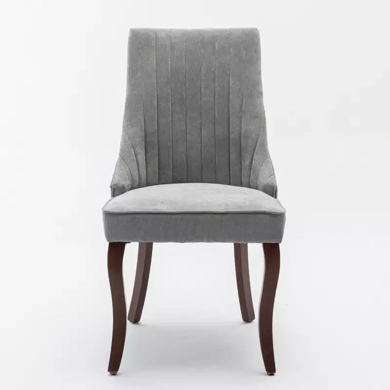 Chaise de salle à manger en bois avec coussin en velours