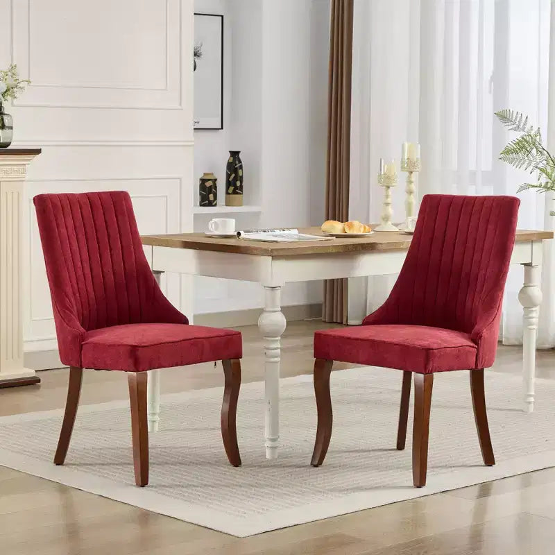 Chaise de salle à manger en bois avec coussin en velours