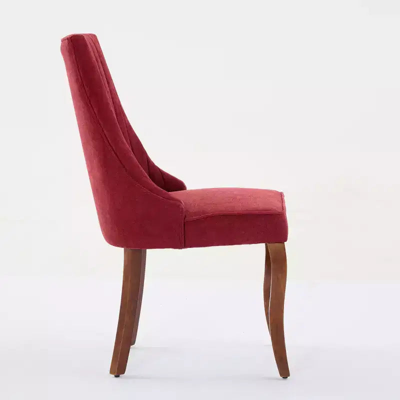 Chaise de salle à manger en bois avec coussin en velours