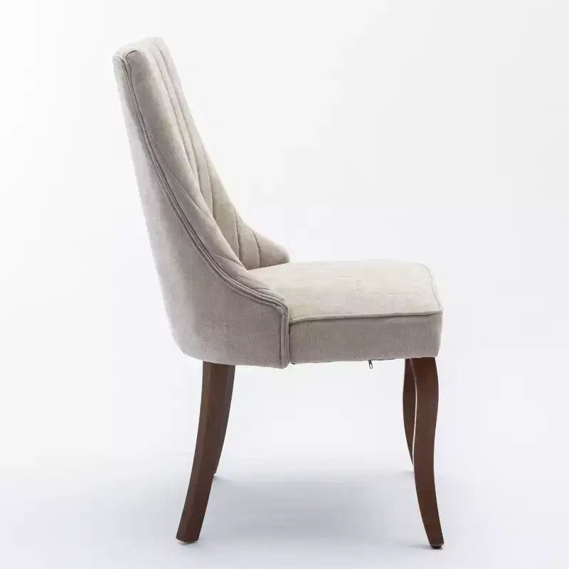 Chaise de salle à manger en bois avec coussin en velours