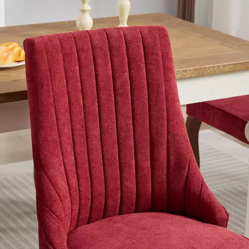 Chaise de salle à manger en bois avec coussin en velours