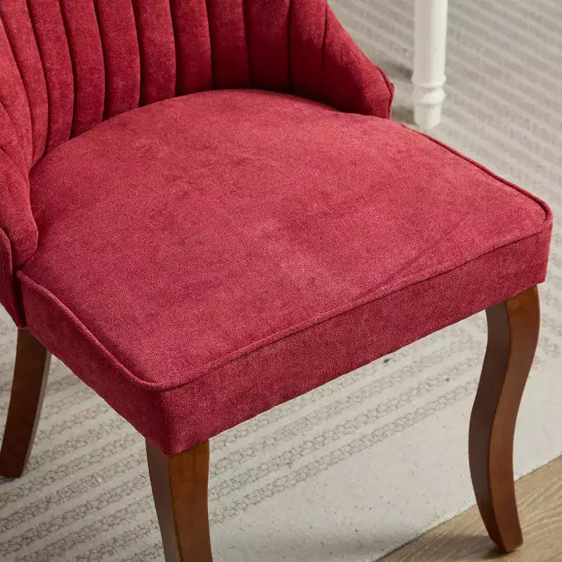 Chaise de salle à manger en bois avec coussin en velours
