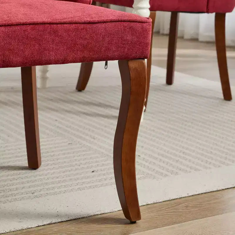 Chaise de salle à manger en bois avec coussin en velours