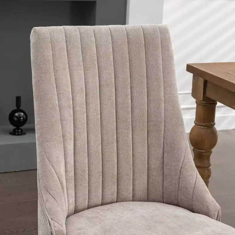 Chaise de salle à manger en bois avec coussin en velours