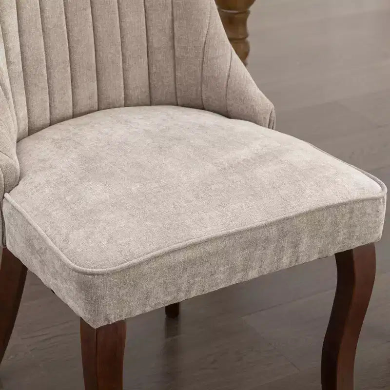 Chaise de salle à manger en bois avec coussin en velours