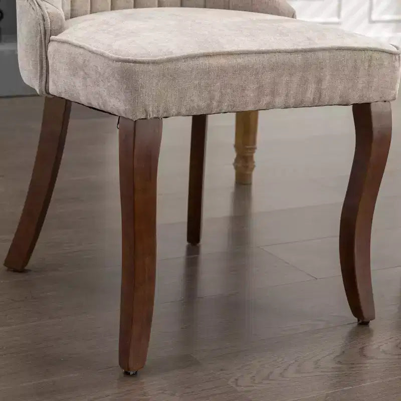 Chaise de salle à manger en bois avec coussin en velours