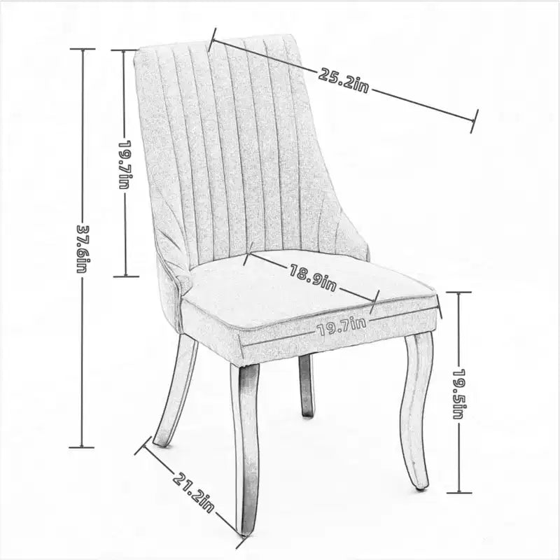 Chaise de salle à manger en bois avec coussin en velours