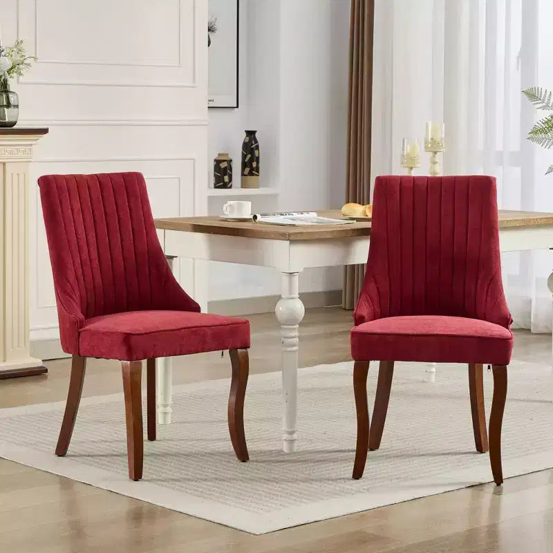 Chaise de salle à manger en bois avec coussin en velours