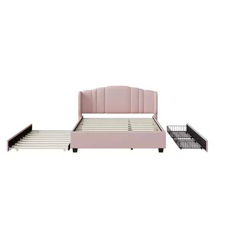 Lit plateforme rembourré Queen size