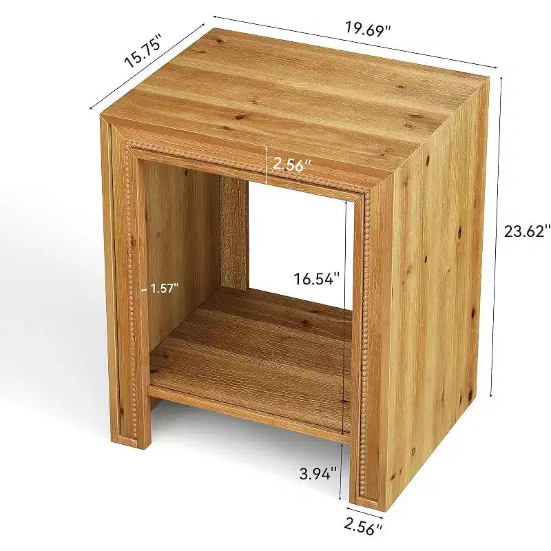 Table d'appoint en bois massif, style rustique