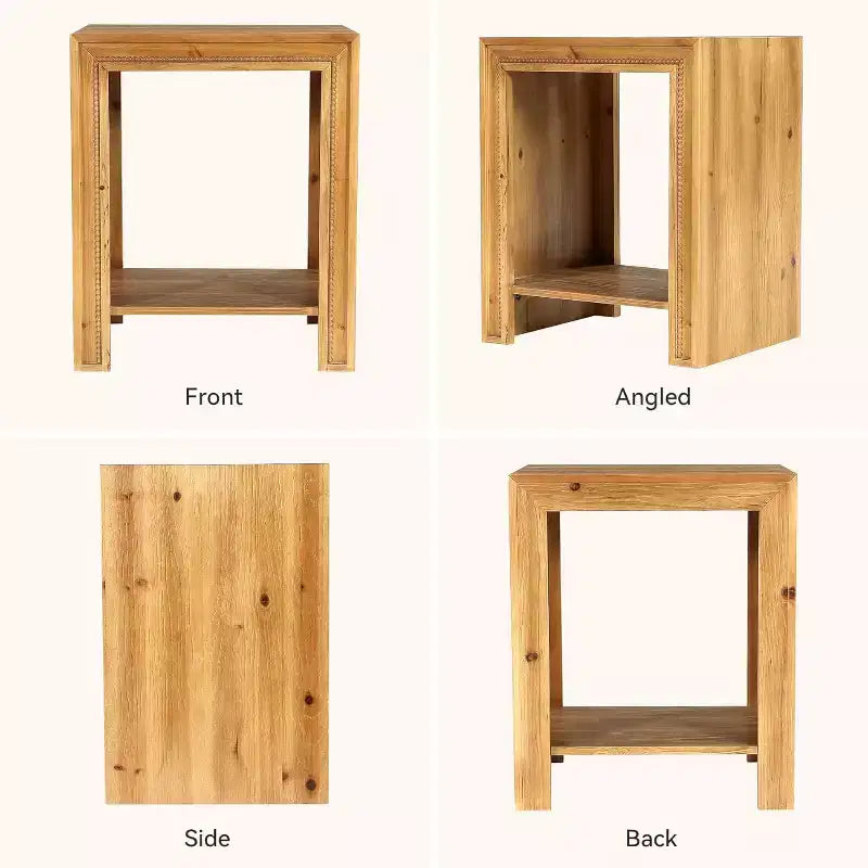 Table d'appoint en bois massif, style rustique