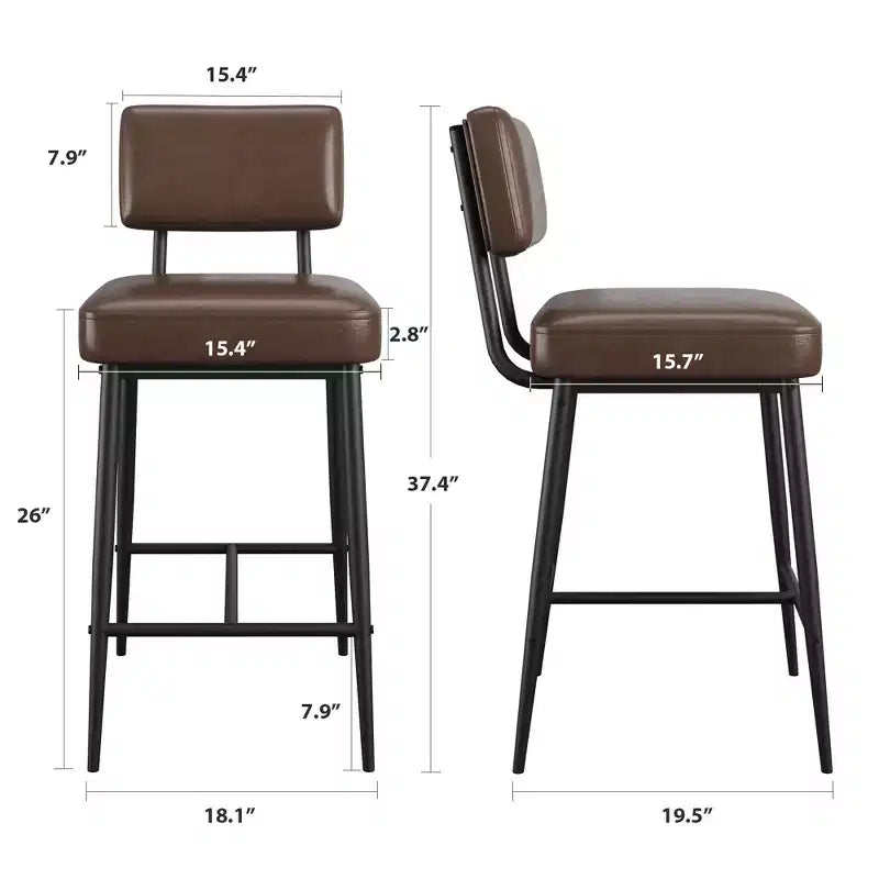 Tabourets de bar rétro en similicuir