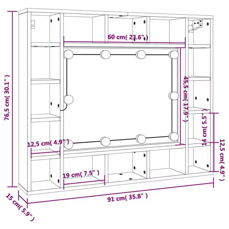 Armoire de toilette en panneau de particules