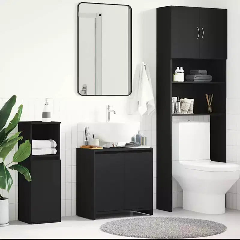 Meuble de salle de bain en bois composite