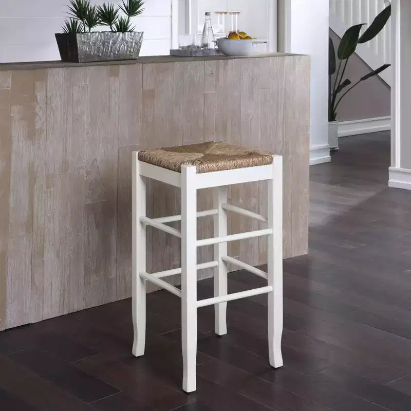 Tabourets de bar en bois dur blanc