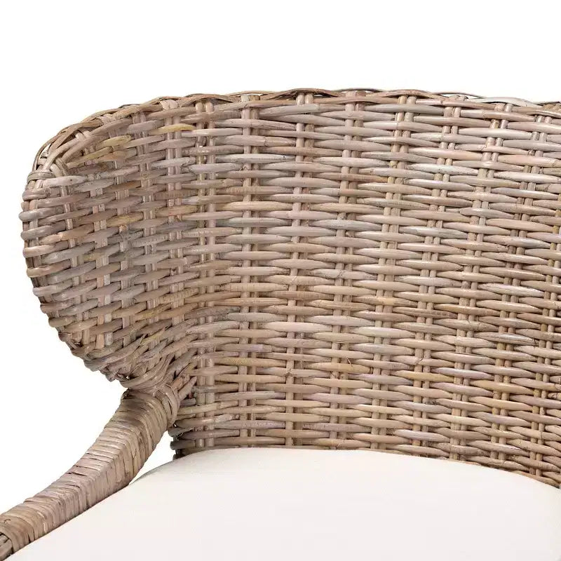 Chaises de salle à manger en rotin naturel et acajou