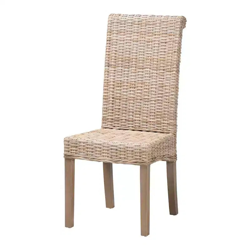 Chaises de salle à manger en rotin naturel et bois de manguier