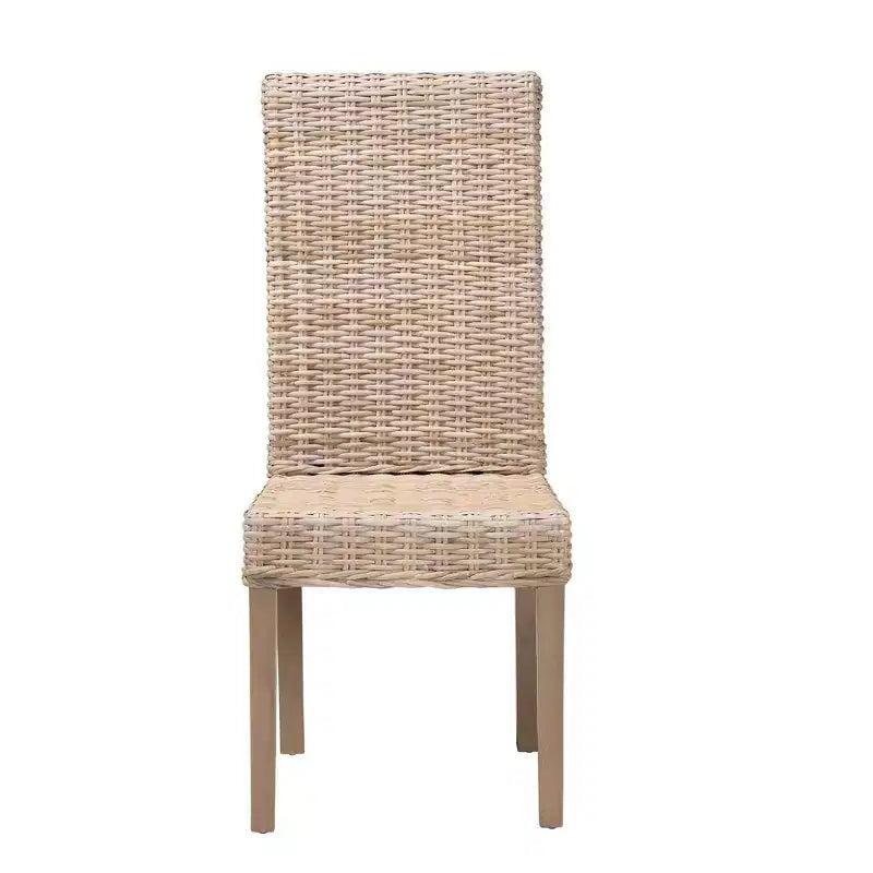 Chaises de salle à manger en rotin naturel et bois de manguier