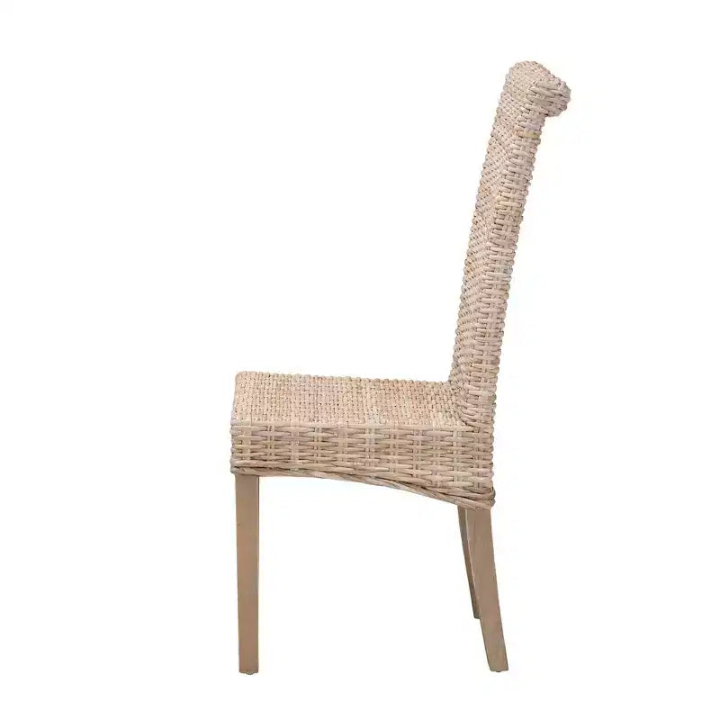 Chaises de salle à manger en rotin naturel et bois de manguier