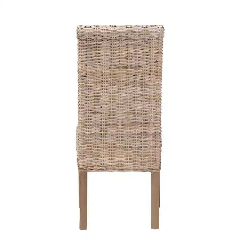 Chaises de salle à manger en rotin naturel et bois de manguier