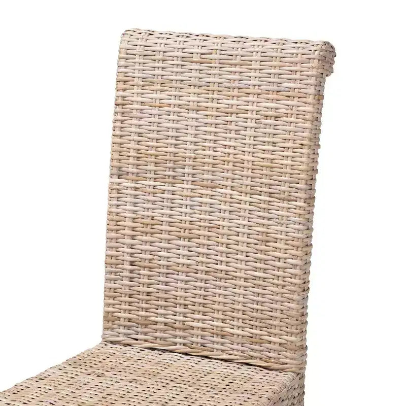 Chaises de salle à manger en rotin naturel et bois de manguier