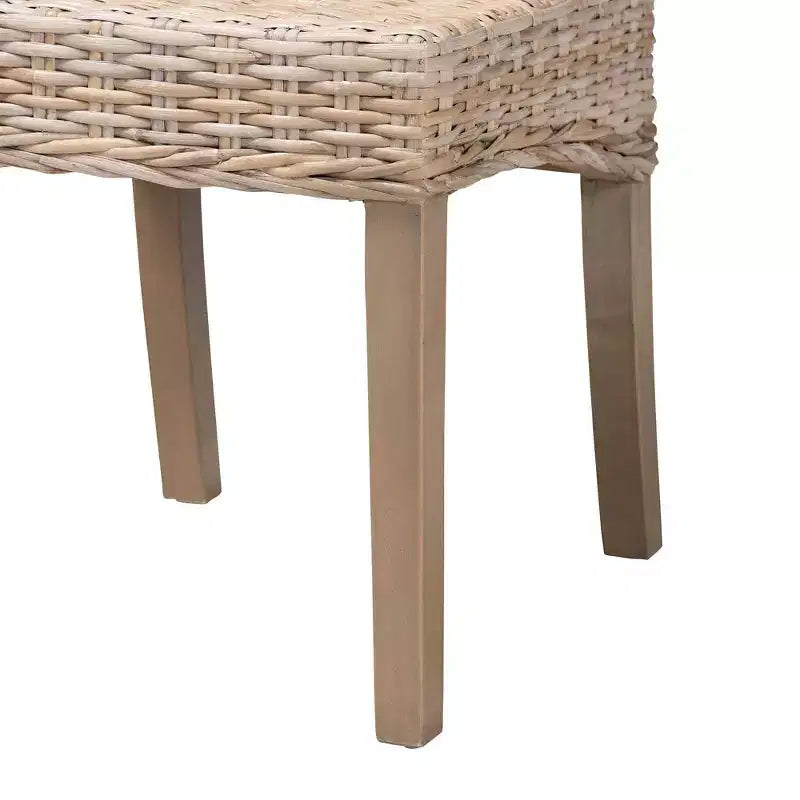 Chaises de salle à manger en rotin naturel et bois de manguier