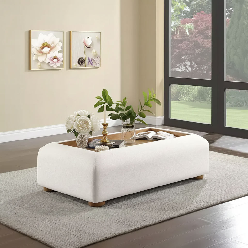 Table basse couleur crème