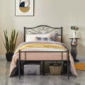 VECELO Metal Platform Mattress Foundation Decorative Headboard & Footboard with Heavy Duty Support