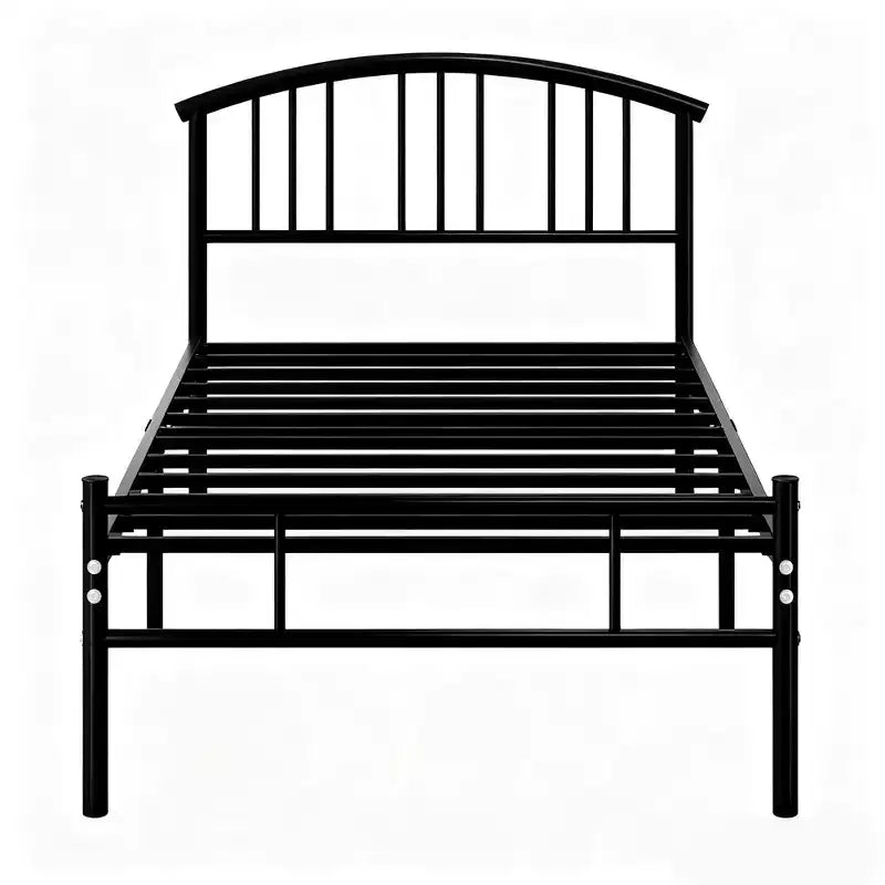 VECELO Queen/Full/Twin Bed Frame with Arched Headboard Metal Platform Bed Frame with Underbed Storage Space Black/White/Gold