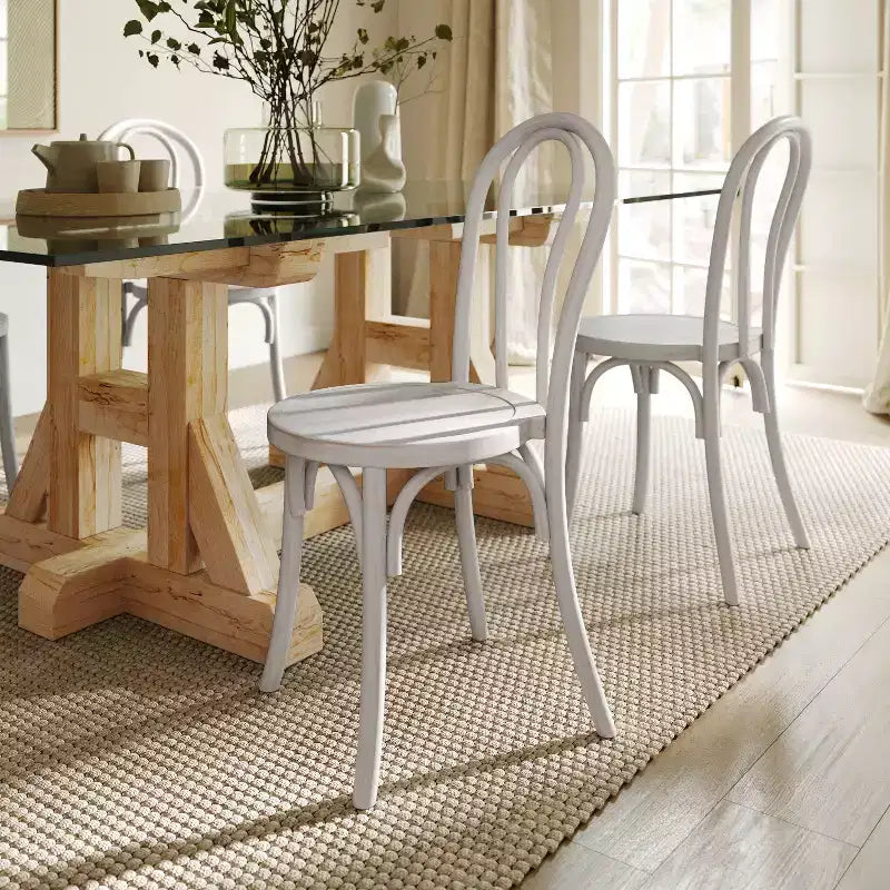 Chaises de salle à manger empilables élégantes en bois massif