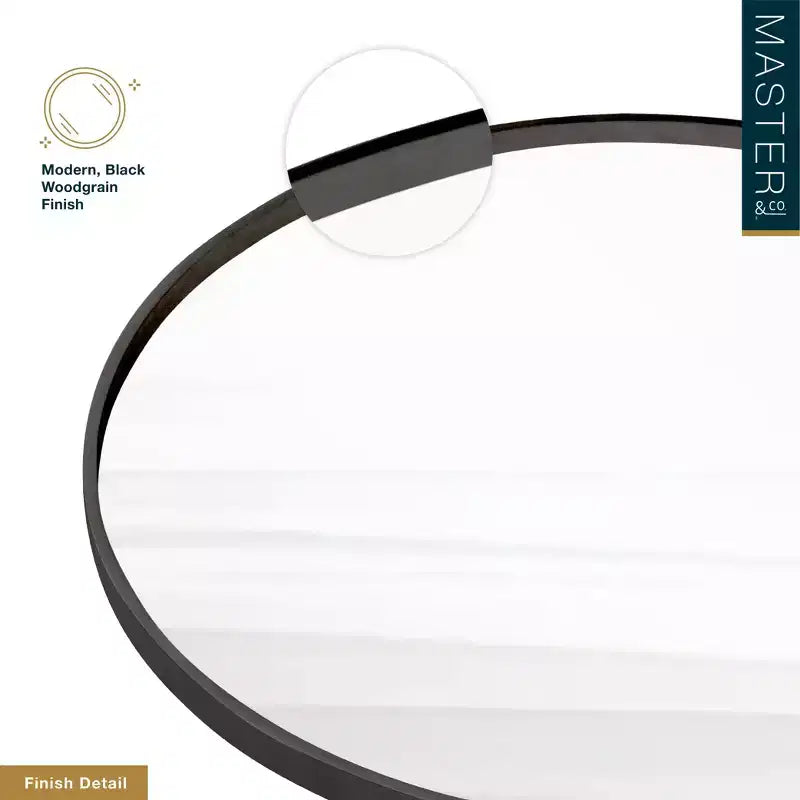 Miroir rond en bois veiné