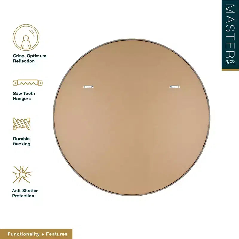 Miroir rond en bois veiné