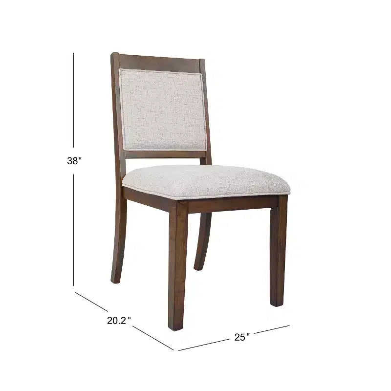 Chaise de salle à manger en bois tapissée